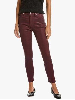 7 For All Mankind Coated Skinny Jeans in Merlot ** Size 29